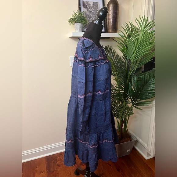 Johnny Was Embroidered Reina Linen Oversized Dress XS - Picture 3 of 14